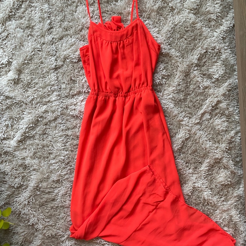 Neon Orange/Pink Maxi Dress